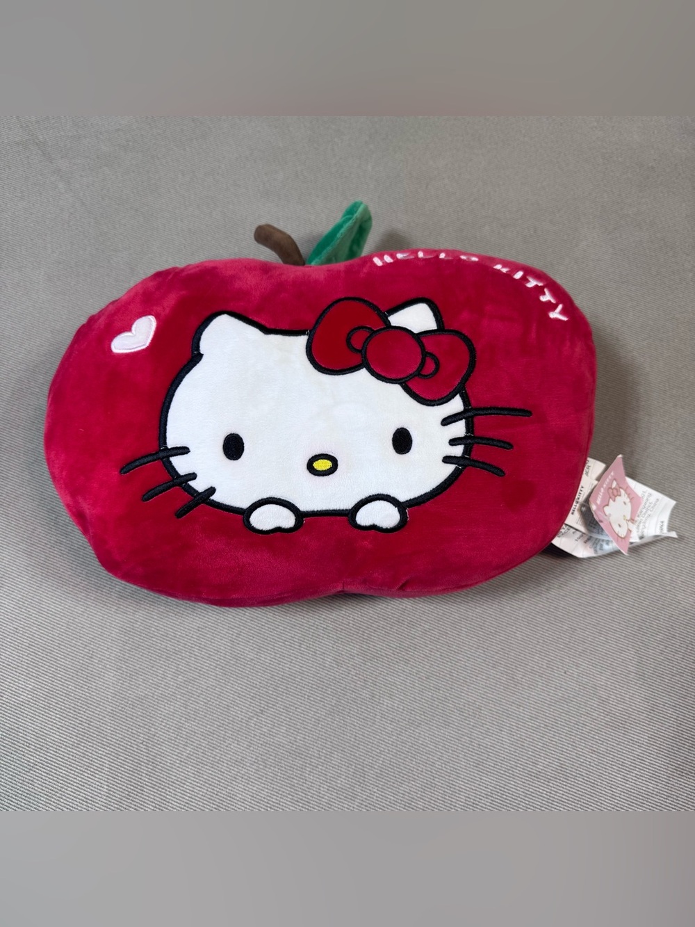 Miniso Sanrio Hello Kitty Ultra Soft Plush Pillow Red Apple Collection 15in